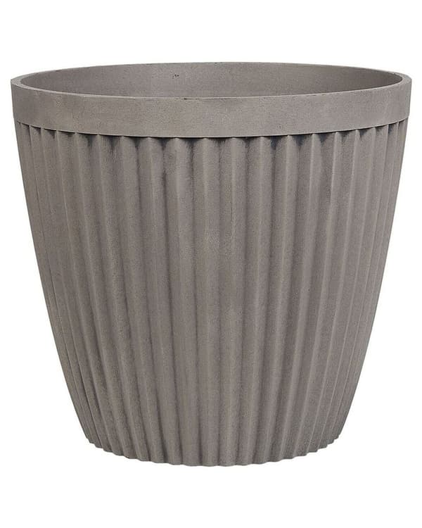Plantekrukke Planter Solid Taupe Stone Mixture Round ⌀ 36 cm Utendørs Motstandsdyktig mot all slags vær