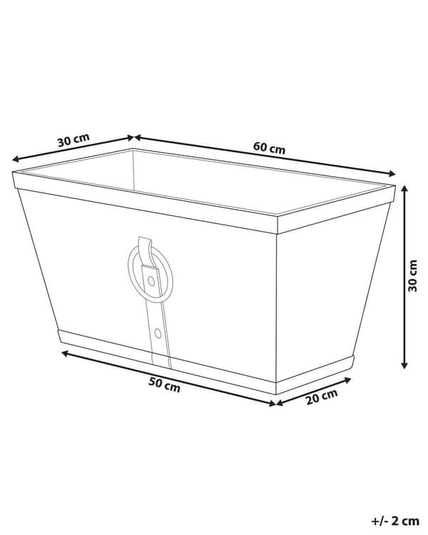 Plantekrukke Mørkebrun fiberleirekrukke Rektangulær 60 x 30 cm allværsruller for utendørs bruk