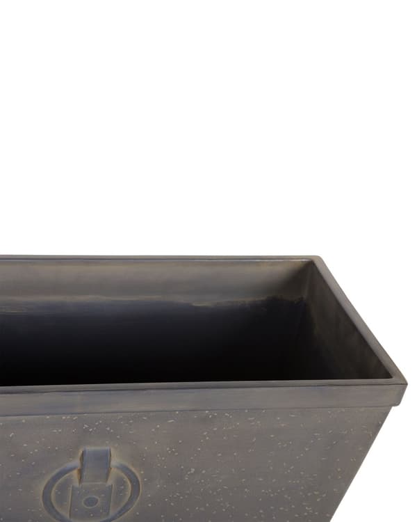Plantekrukke Mørkebrun fiberleirekrukke Rektangulær 60 x 30 cm allværsruller for utendørs bruk