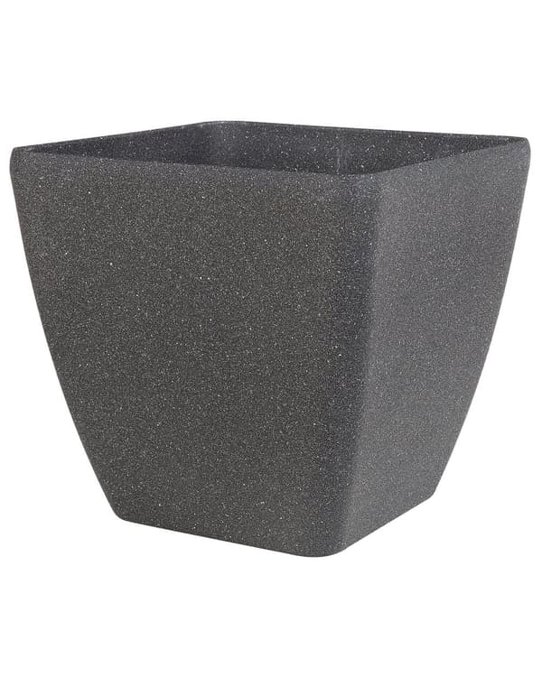 Plantekrukke Solid Mørkegrå Steinblanding Polyresin Kvadratisk 49 x 49 cm UV-bestandig