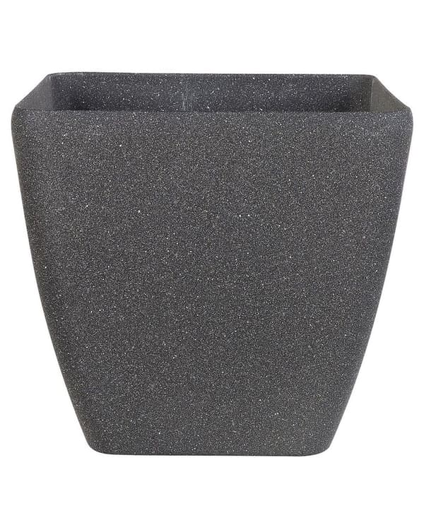 Plantekrukke Solid Mørkegrå Steinblanding Polyresin Kvadratisk 34 x 34 cm UV-bestandig