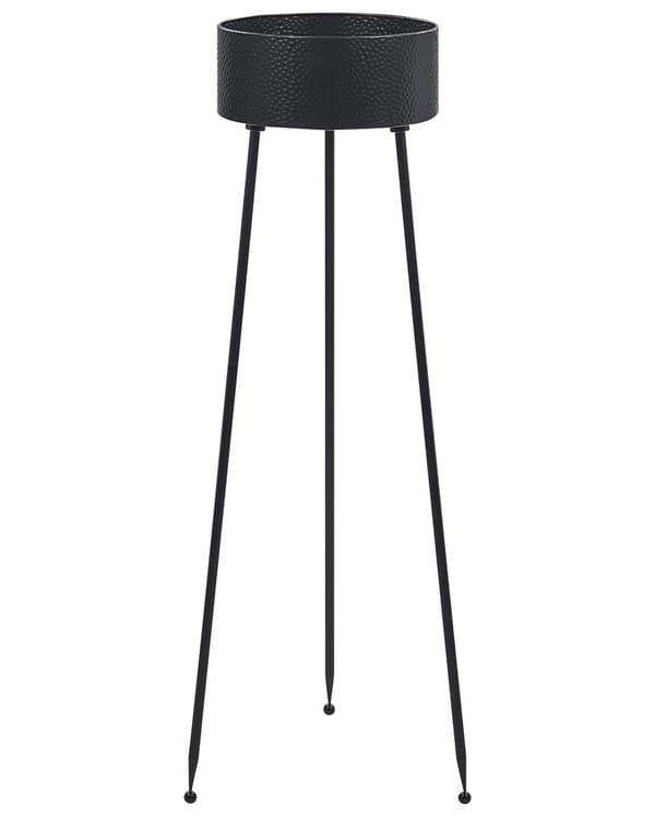 Plantestativ i svart jern 33 x 31 x 88 cm Innendørs Utendørs Metall Blomsterkrukke Stativben UV-bestandig Moderne Industriell Stående Planter