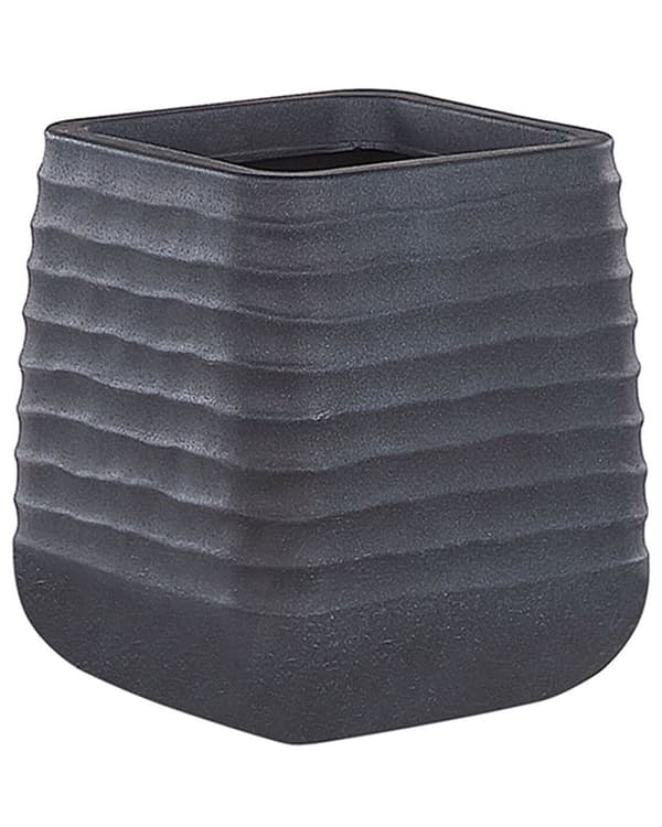 Stor plantekrukke Svart Polyresin Utendørs Hage Square 28 x 28 x 27 cm UV-bestandighet