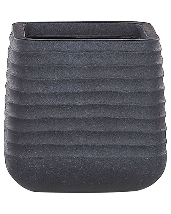 Stor plantekrukke Svart Polyresin Utendørs Hage Square 28 x 28 x 27 cm UV-bestandighet
