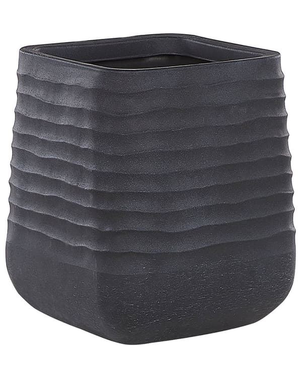 Stor plantekrukke Svart Polyresin Utendørs Hage Square 38 x 38 x 37 cm UV-bestandighet