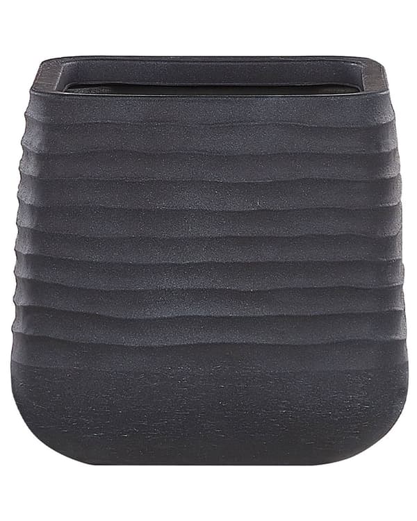Stor plantekrukke Svart Polyresin Utendørs Hage Square 38 x 38 x 37 cm UV-bestandighet