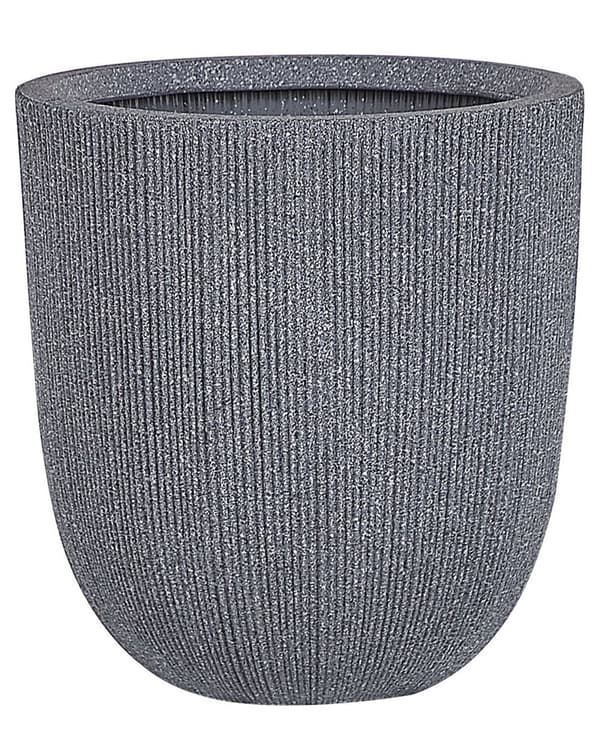 Plantekrukke Grå Polyresin Høy Blomsterplante 33 x 31 cm Moderne Minimalistisk Utendørs Innendørs