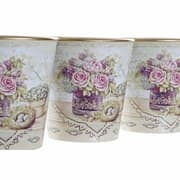 Krukset DKD Home Decor Beige Rosa PVC Shabby Chic 38 x 12 x 14 cm (3 Delar)