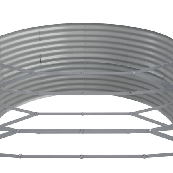vidaXL Høybed pulverlakkert stål 584x140x68 cm sølv