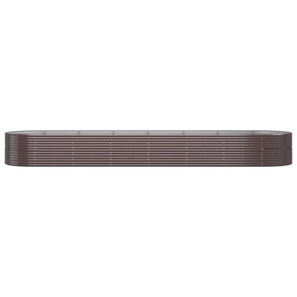 vidaXL plantekrukke 584x140x68 cm pulverlakeret stål brun