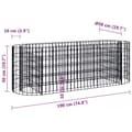 Miniatyrbilde 8 av 8: vidaXL Gabion høybed galvanisert jern 190x50x50 cm