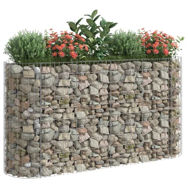 vidaXL Planteringsgabion galvaniserat järn 190x50x100 cm