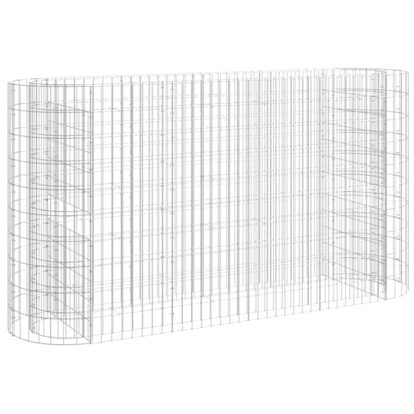 vidaXL Planteringsgabion galvaniserat järn 190x50x100 cm