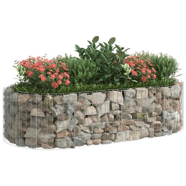 vidaXL Gabion høybed galvanisert jern 200x100x50 cm