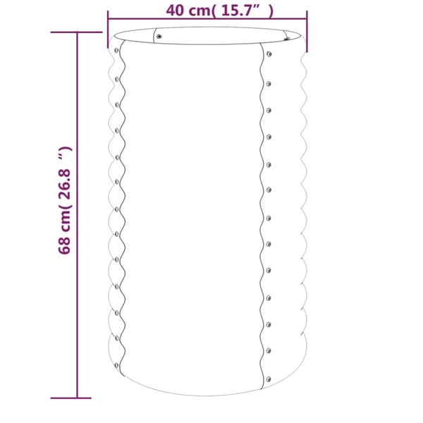 vidaXL Plantekasse pulverlakkert stål 40x40x68 cm antrasitt