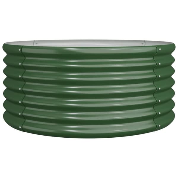 vidaXL Plantekasse pulverlakkert stål 80x80x36 cm grønn