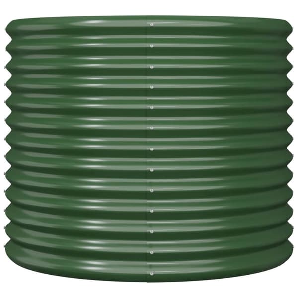 vidaXL Plantekasse pulverlakkert stål 80x80x68 cm grønn