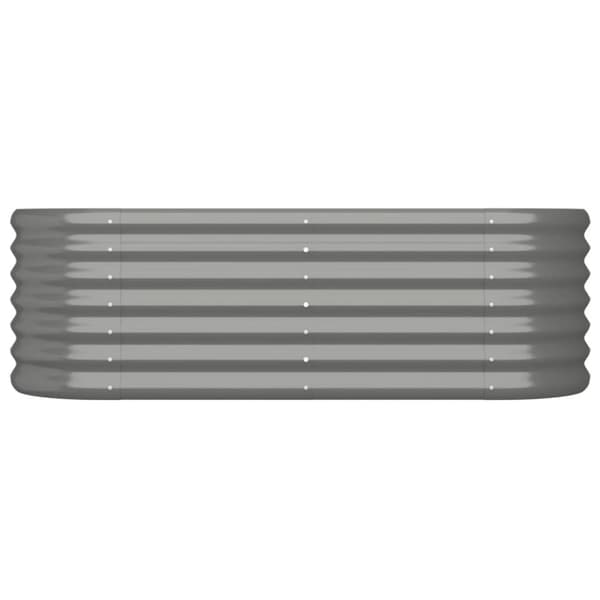vidaXL Odlingslåda pulverlackerat stål 114x40x36 cm grå