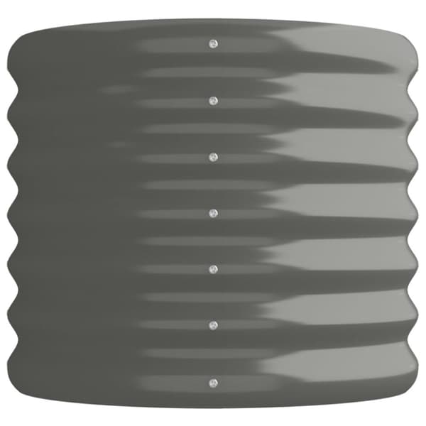 vidaXL Odlingslåda pulverlackerat stål 114x40x36 cm grå