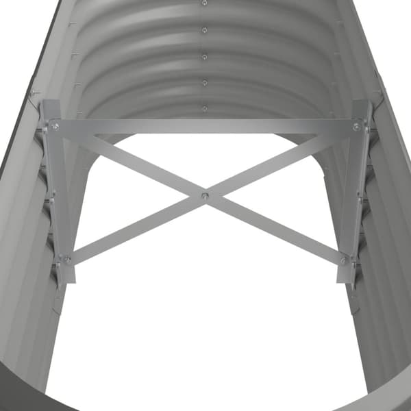 vidaXL Odlingslåda pulverlackerat stål 114x40x36 cm grå
