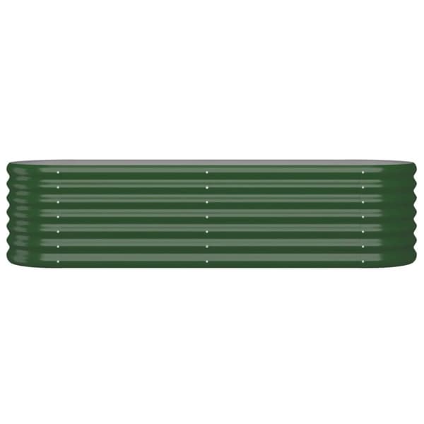 vidaXL Høybed pulverlakkert stål 152x40x36 cm grønn