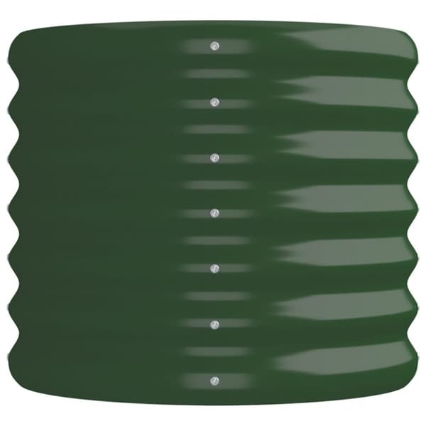 vidaXL Høybed pulverlakkert stål 152x40x36 cm grønn