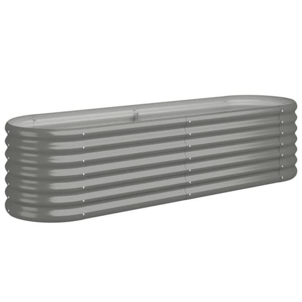 vidaXL Odlingslåda pulverlackerat stål 152x40x36 cm grå