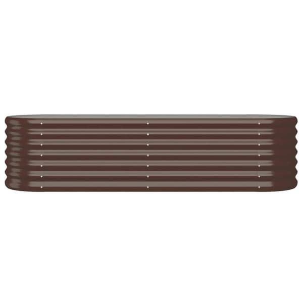 vidaXL Odlingslåda pulverlackerat stål 152x40x36 cm brun