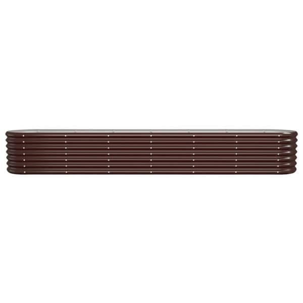 vidaXL Høybed pulverlakkert stål 260x40x36 cm brun