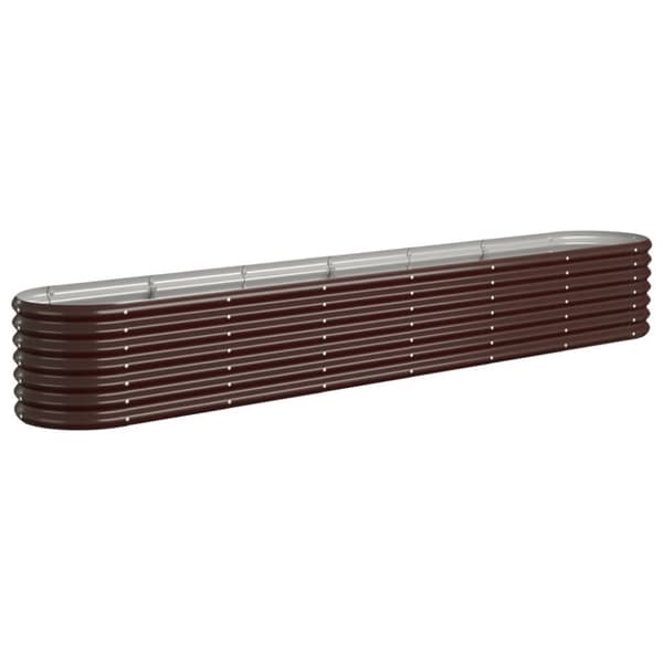 vidaXL Høybed pulverlakkert stål 260x40x36 cm brun