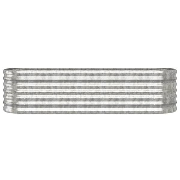 vidaXL Odlingslåda pulverlackerat stål 152x40x36 cm silver