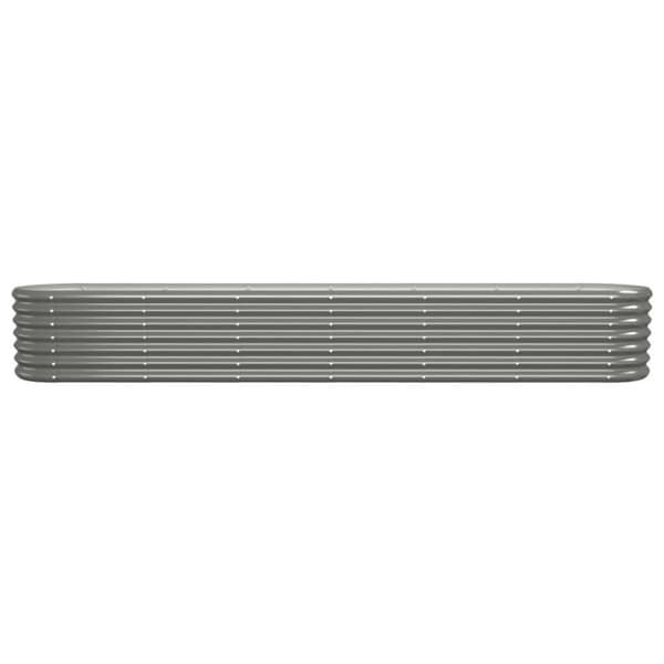 vidaXL Høybed pulverlakkert stål 260x40x36 cm grå