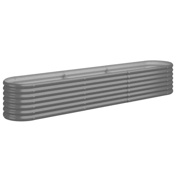 vidaXL Høybed pulverlakkert stål 224x40x36 cm grå