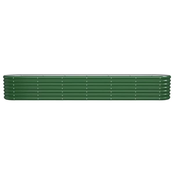 vidaXL Odlingslåda pulverlackerat stål 260x40x36 cm grön