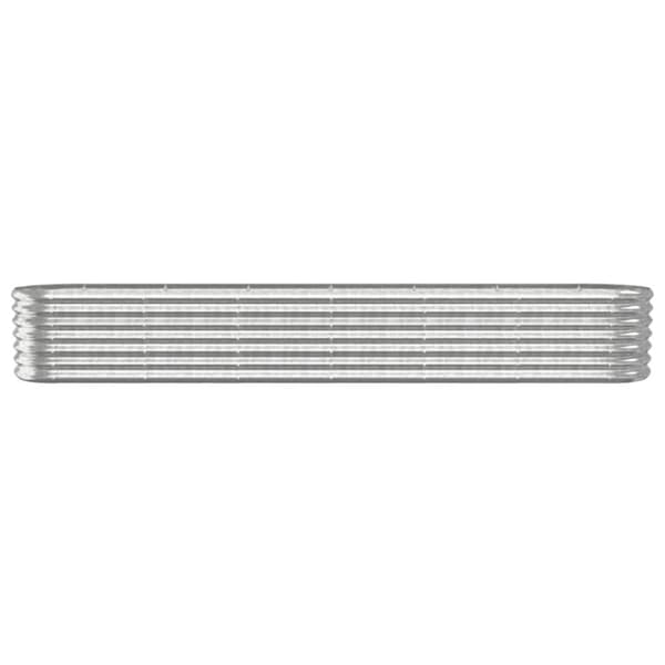 vidaXL Odlingslåda pulverlackerat stål 260x40x36 cm silver