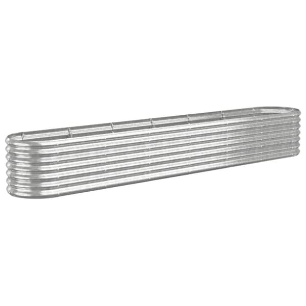 vidaXL Odlingslåda pulverlackerat stål 260x40x36 cm silver