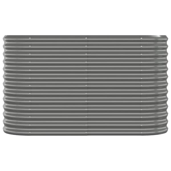 vidaXL Høybed pulverlakkert stål 114x40x68 cm grå