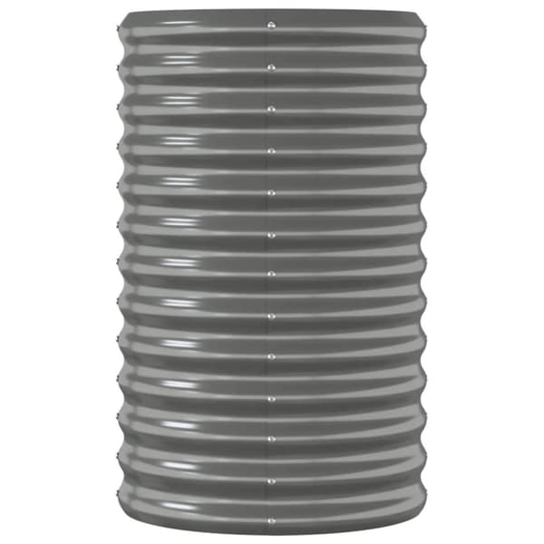 vidaXL Høybed pulverlakkert stål 114x40x68 cm grå