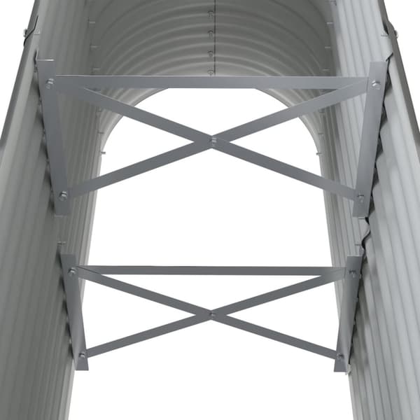 vidaXL Høybed pulverlakkert stål 114x40x68 cm grå