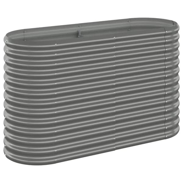 vidaXL Høybed pulverlakkert stål 114x40x68 cm grå