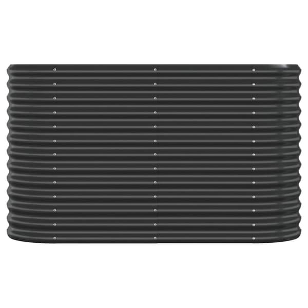 vidaXL Høybed pulverlakkert stål 114x40x68 cm antrasitt