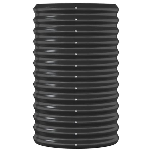vidaXL Høybed pulverlakkert stål 114x40x68 cm antrasitt