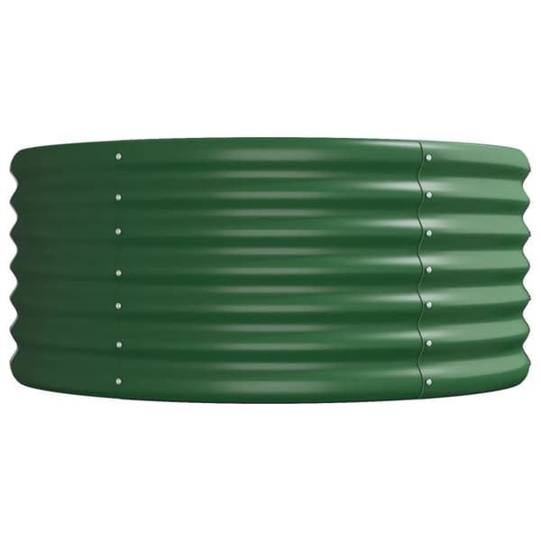 vidaXL Høybed pulverlakkert stål 296x80x36 cm grønn