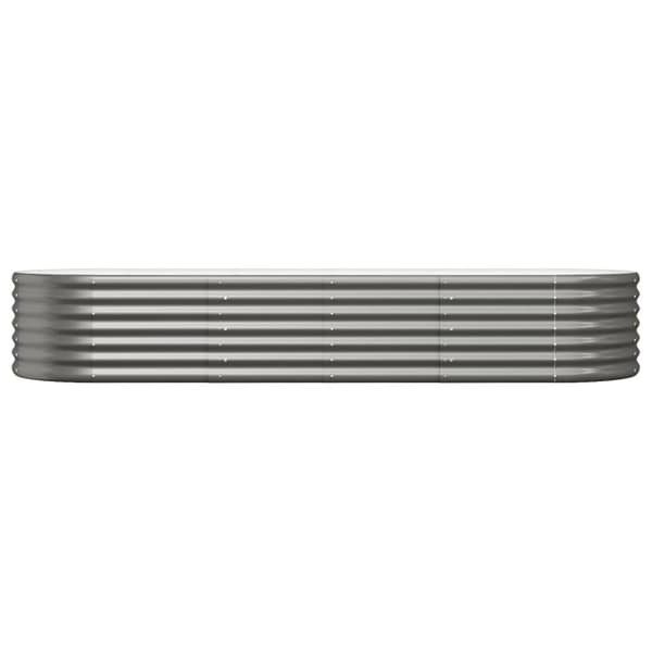 vidaXL Høybed pulverlakkert stål 224x80x36cm grå