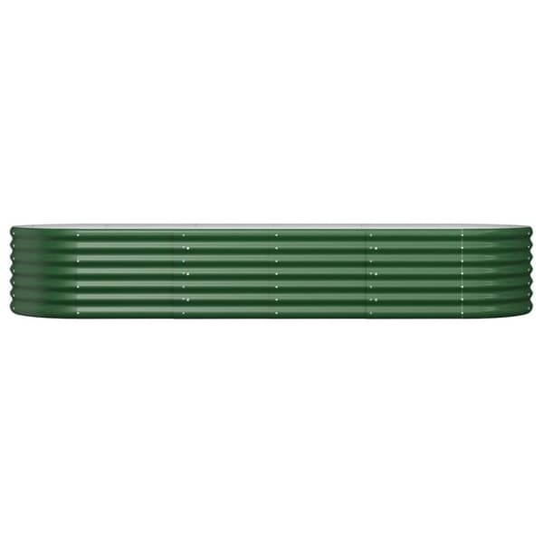 vidaXL Odlingslåda pulverlackerat stål 224x80x36 cm grön