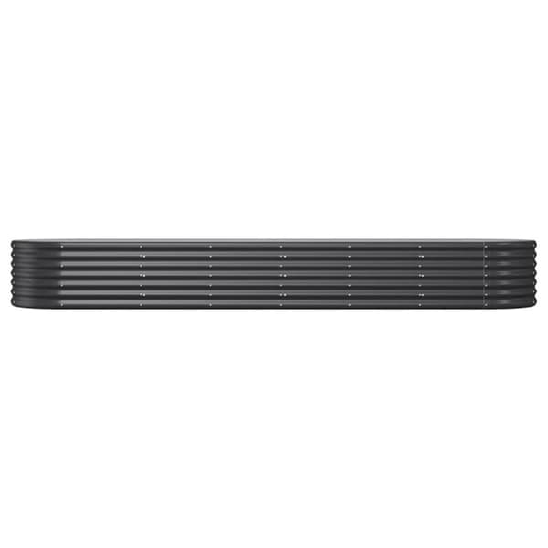 vidaXL Høybed pulverlakkert stål 296x80x36 cm antrasitt