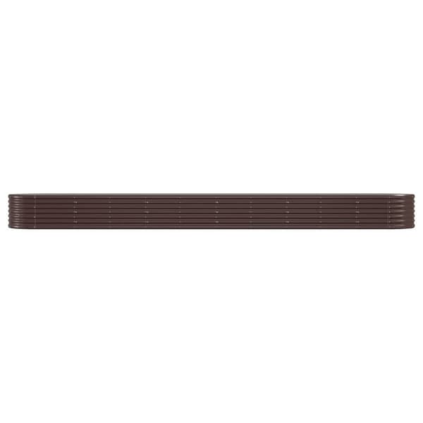 vidaXL Høybed pulverlakkert stål 440x80x36 cm brun