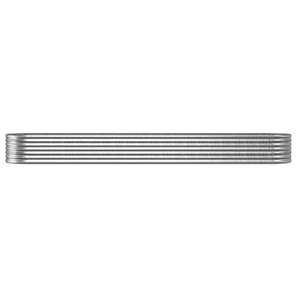 vidaXL Odlingslåda pulverlackerat stål 368x80x36 cm silver