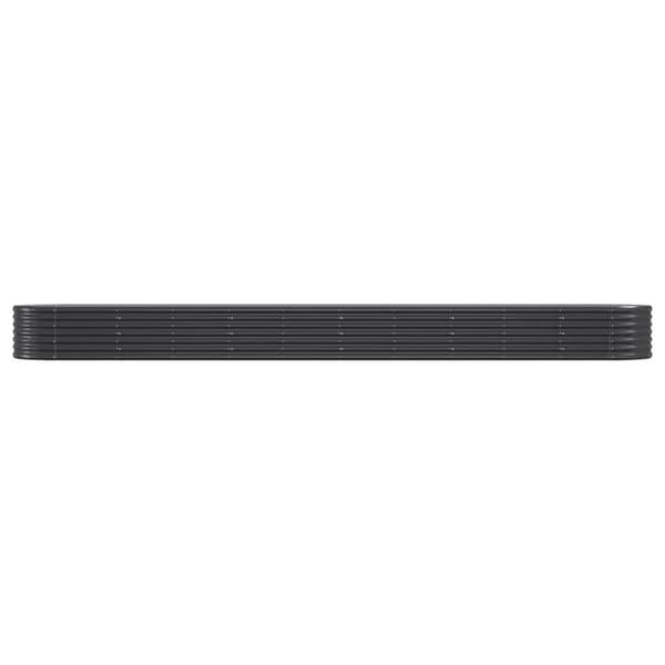 vidaXL Odlingslåda pulverlackerat stål 440x80x36 cm antracit