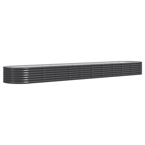 vidaXL Odlingslåda pulverlackerat stål 440x80x36 cm antracit